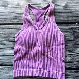 Purple Ribbed Tank Top